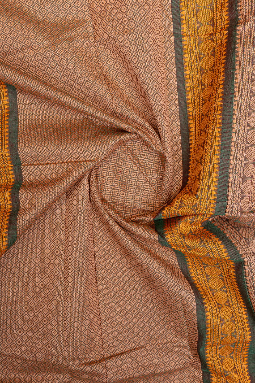 Mandhulir green pure cotton silk saree