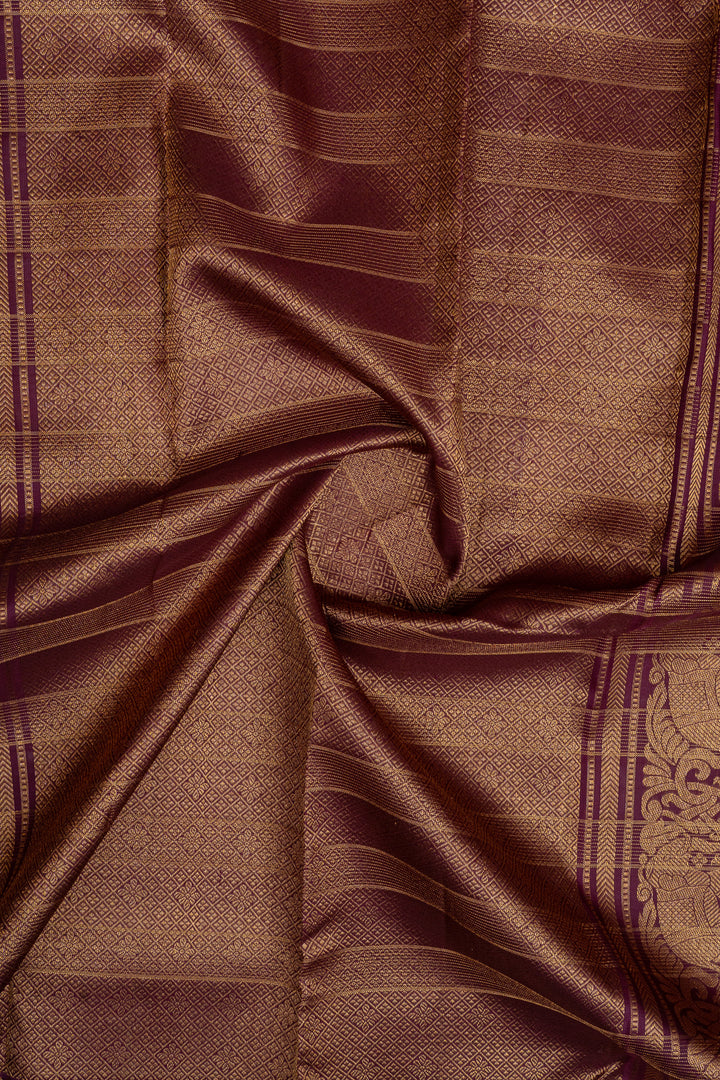 Purple traditional pure kanchipuram silk saree