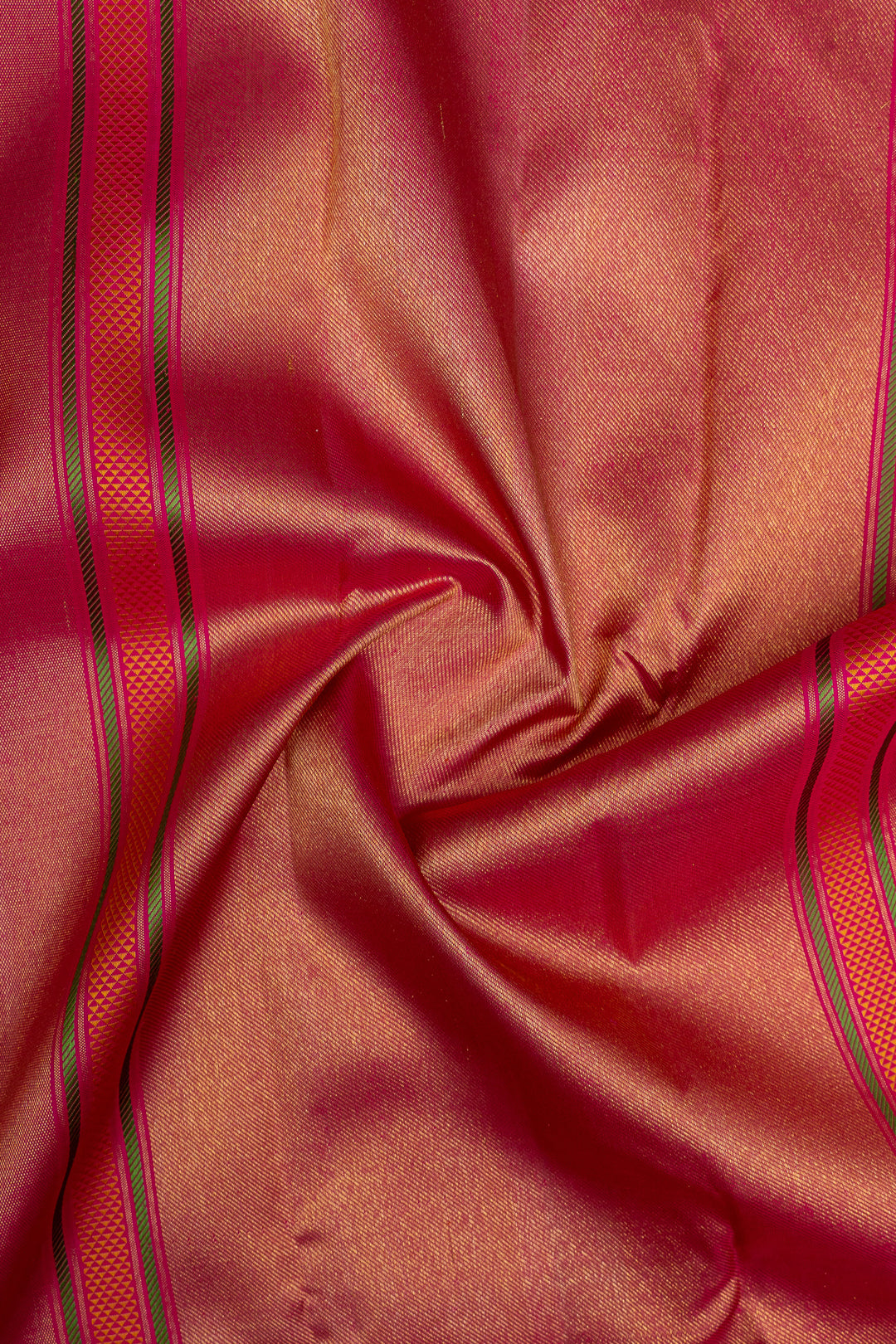 Cream and pink Traditional  pure kanchipuram silk saree