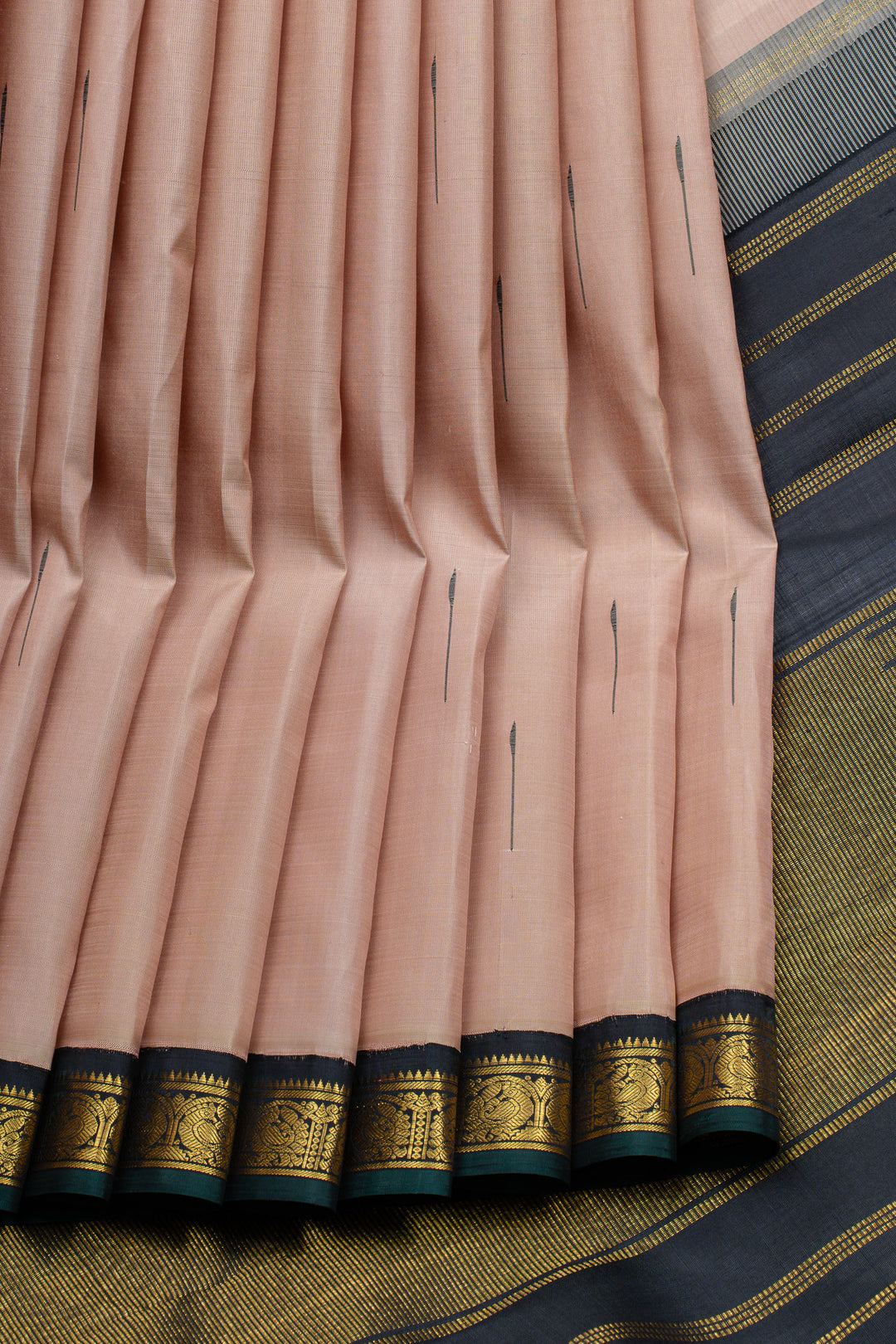 Light pink malli moggu pure kanchipuram silk saree