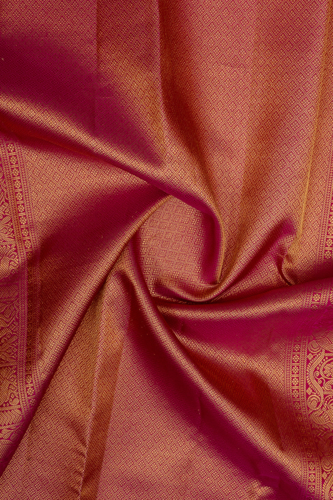 Pink neli stripes rettai pettu pure kanchipuram silk saree
