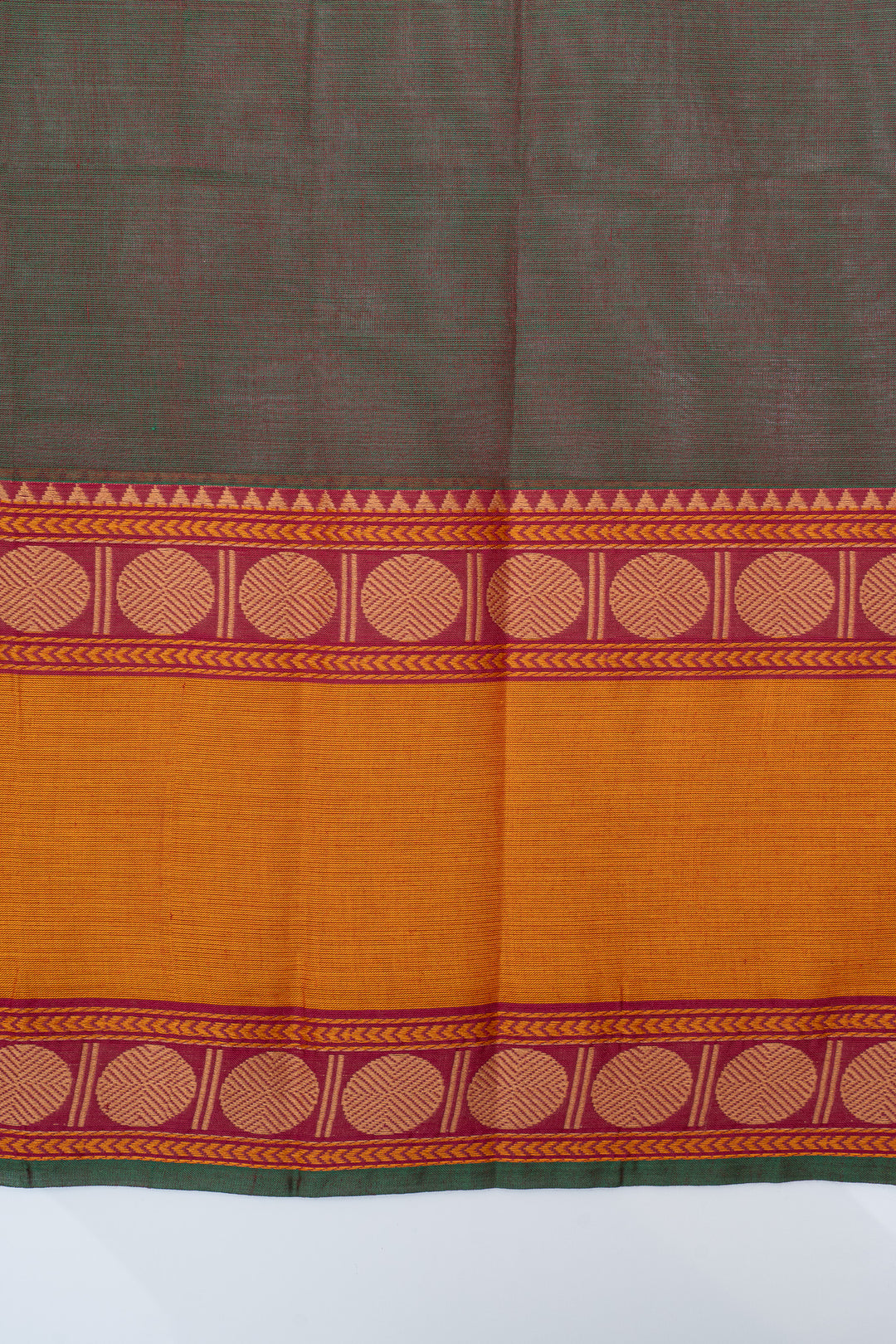 Mandhulir green pure cotton silk saree