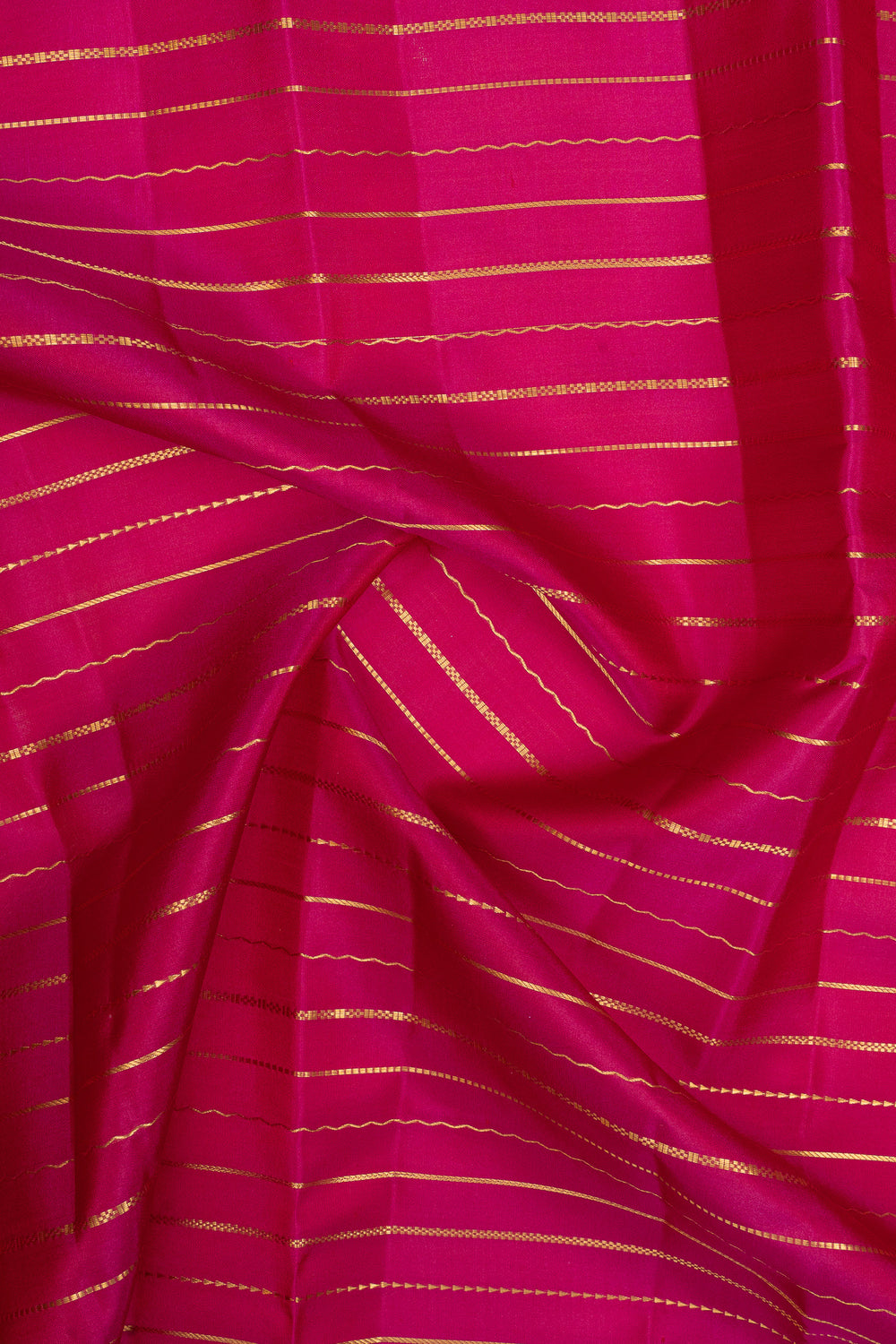 Pink neli stripes rettai pettu pure kanchipuram silk saree