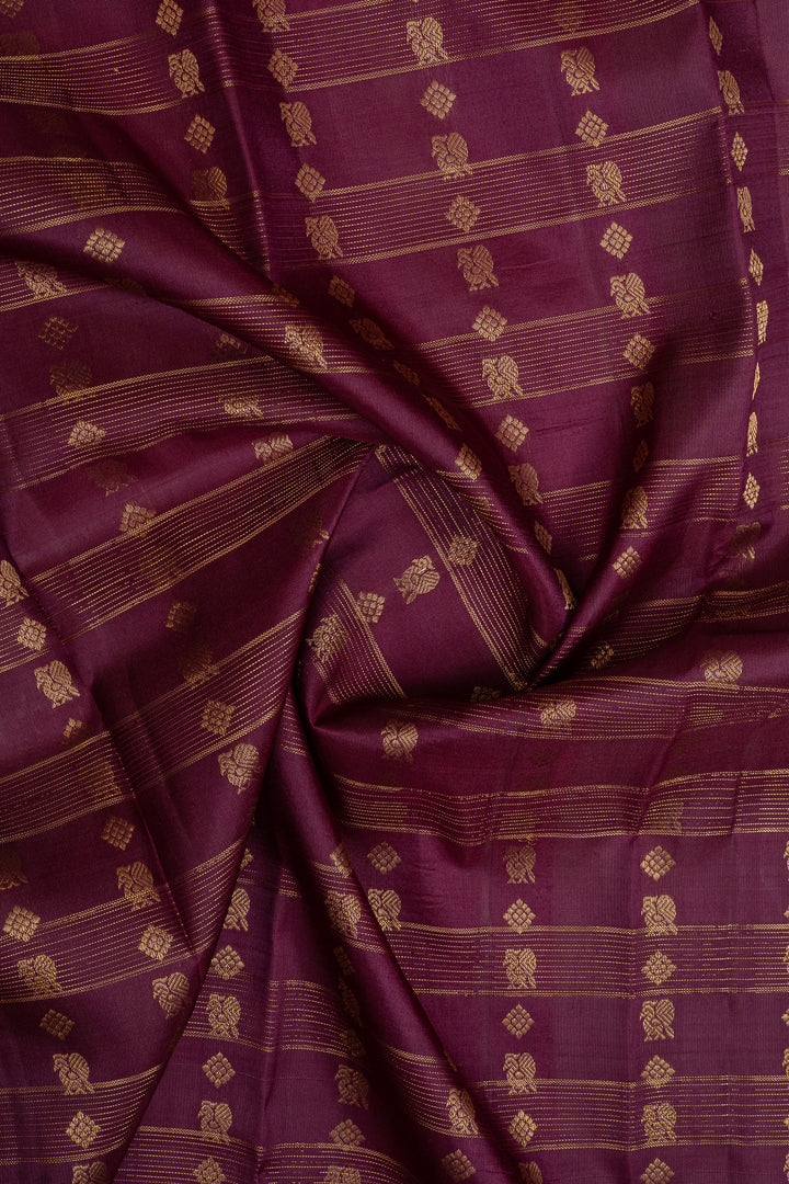 Purple traditional pure kanchipuram silk saree
