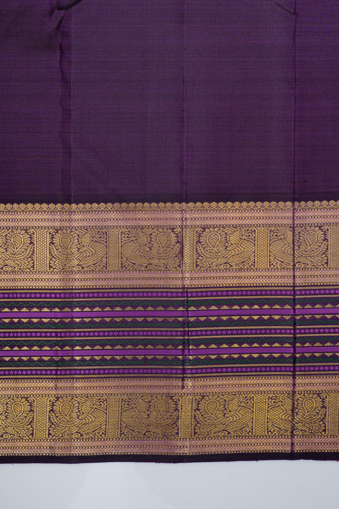 Lilac and purple Zari checks pure kanchipuram silk saree