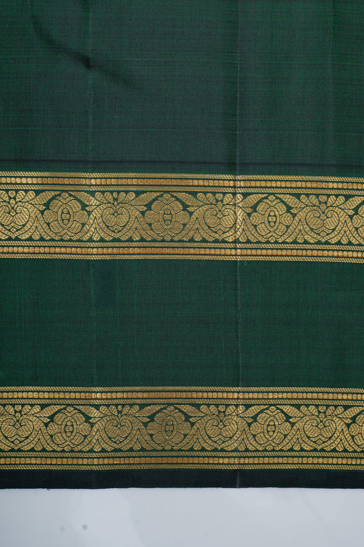 Golden yellow and green iruthalaipakshi vintage checks pure kanchipuram silk saree