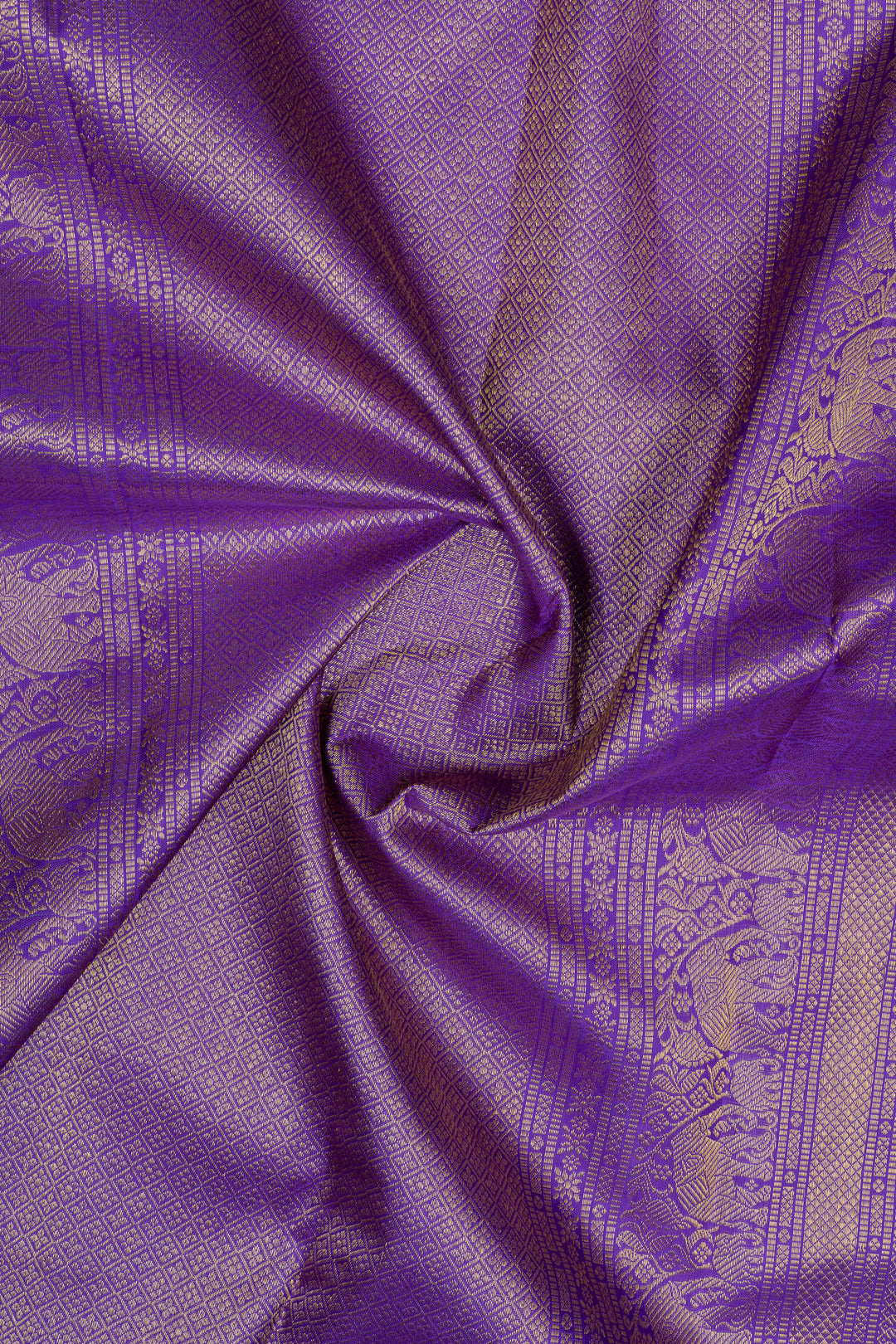 Teal Blue stripes pure kanchipuram silk saree