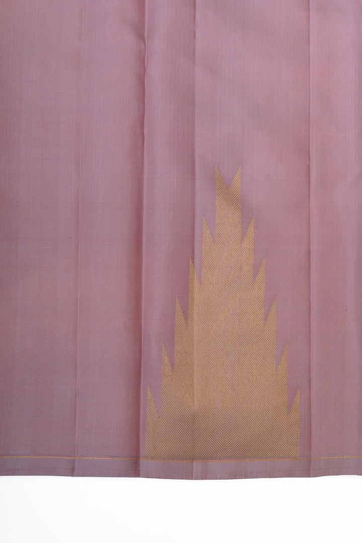 Mauve Purple temple border pure kanchipuram Silk saree