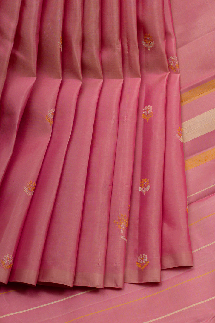 Pink Jamdani traditional pure soft silk saree