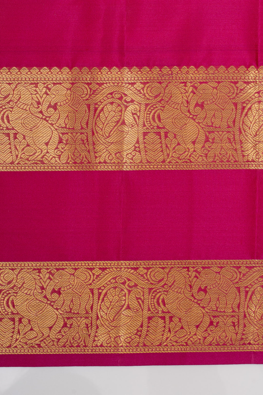 Pink neli stripes rettai pettu pure kanchipuram silk saree
