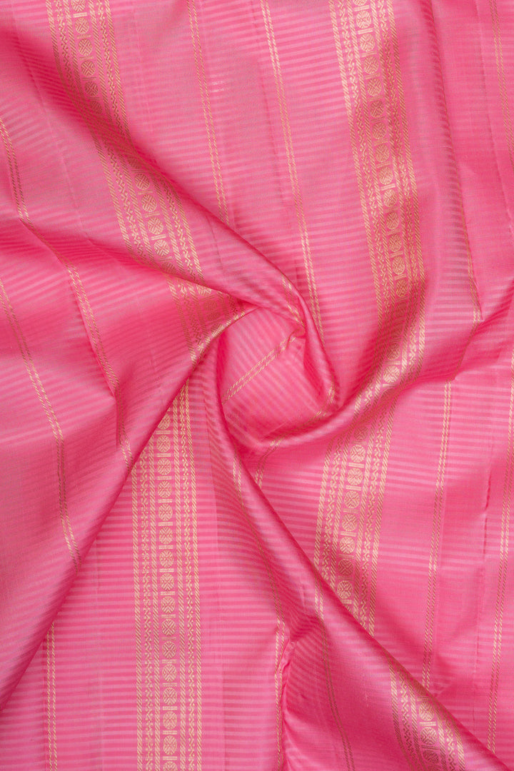 Pastel pink vintage stripes pure kanchipuram silk saree
