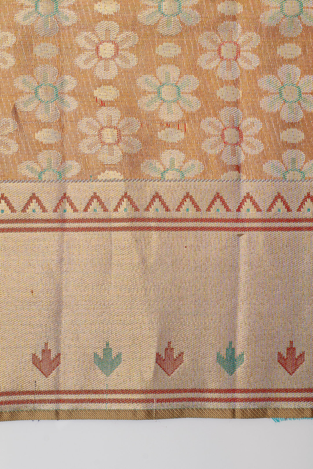 Light blue floral  pure designer kanchipuram silk saree