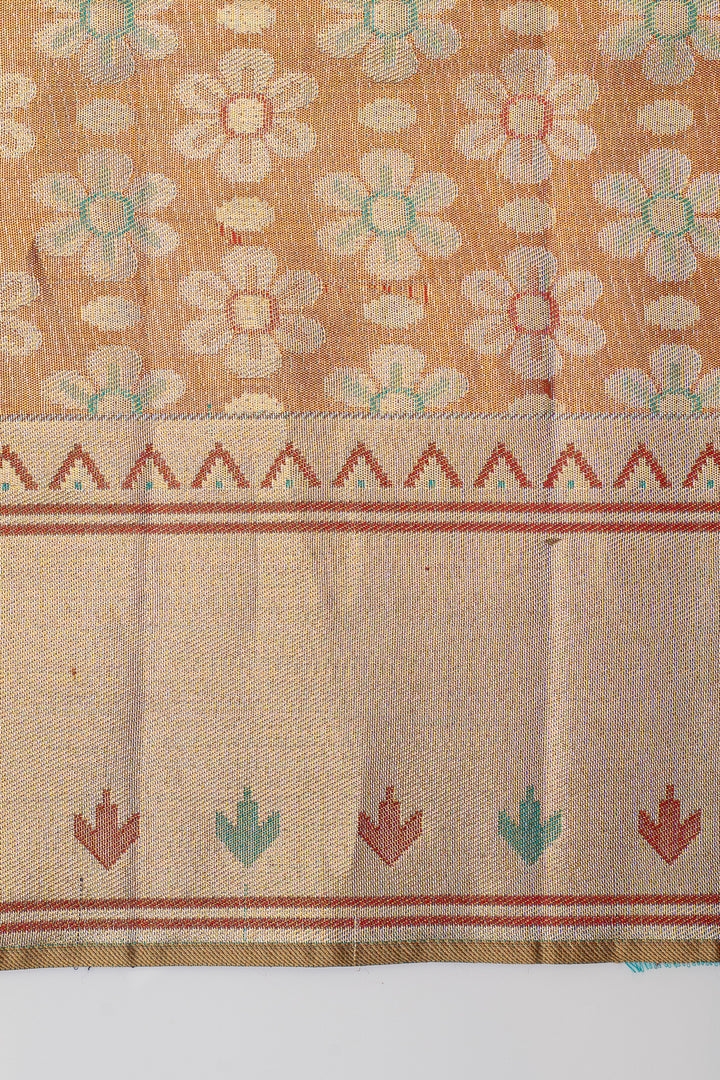 Light blue floral  pure designer kanchipuram silk saree