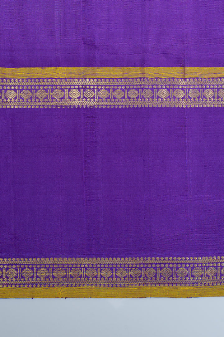 Teal Blue stripes pure kanchipuram silk saree