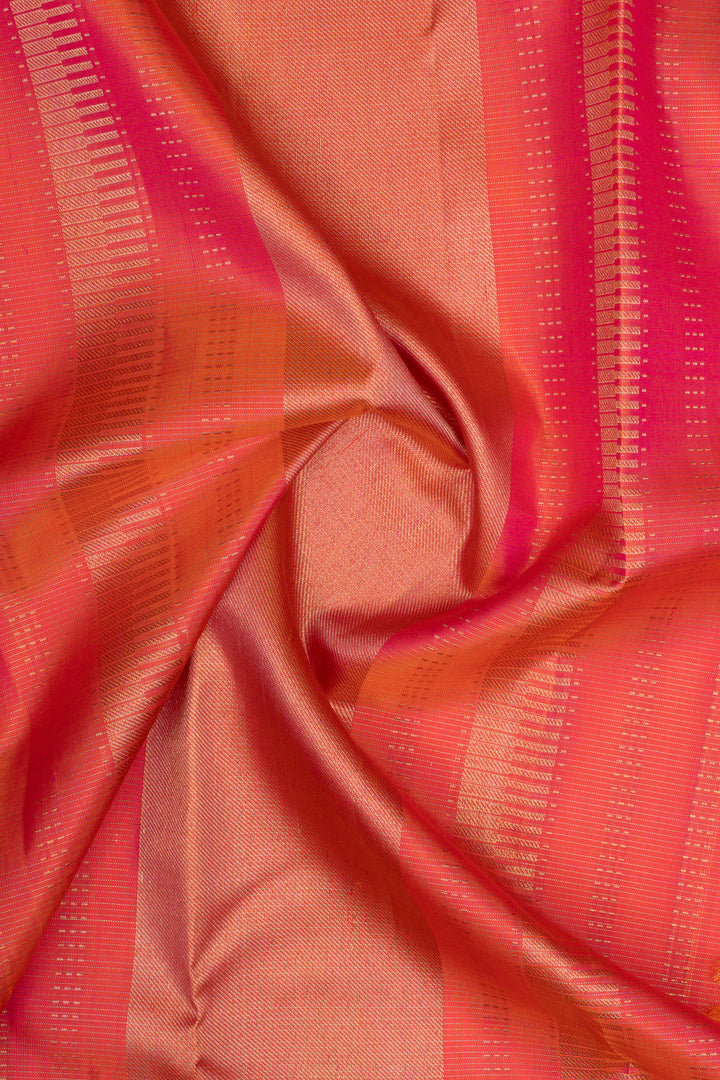 Pink and orange Vairaoosi pure kanchipuram silk saree