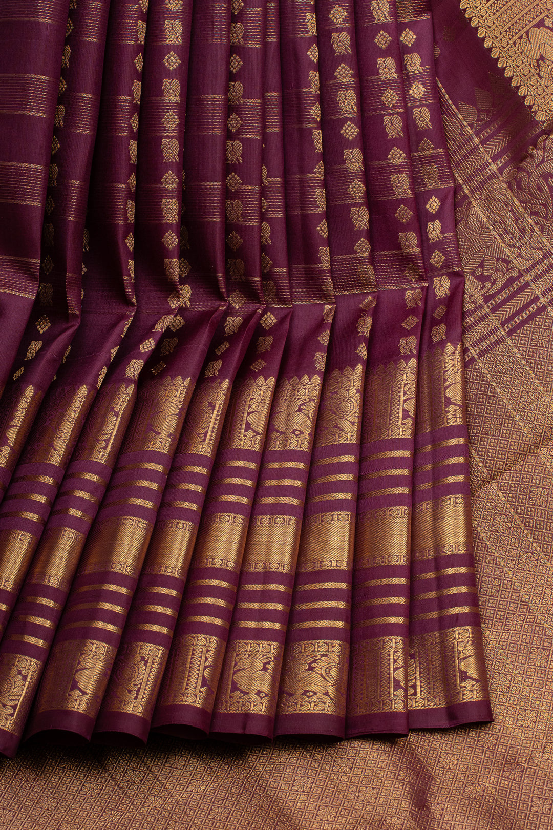 Purple traditional pure kanchipuram silk saree