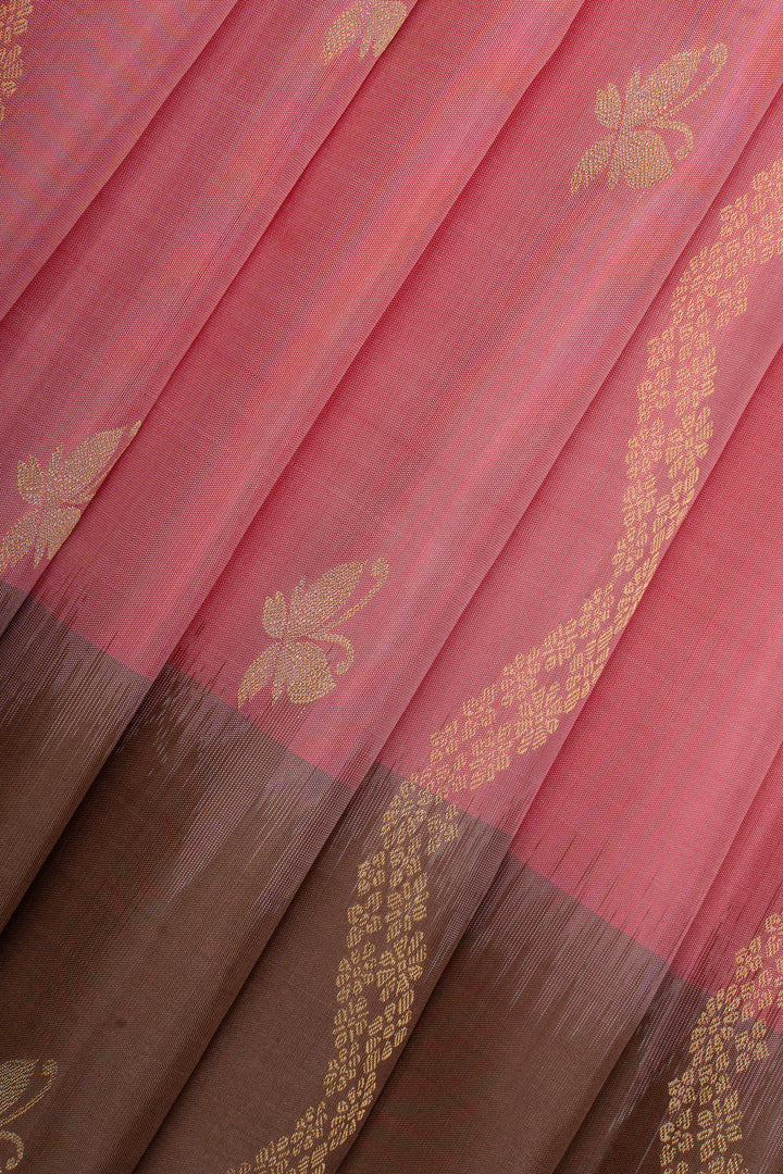 Pink traditional pure soft silk saree