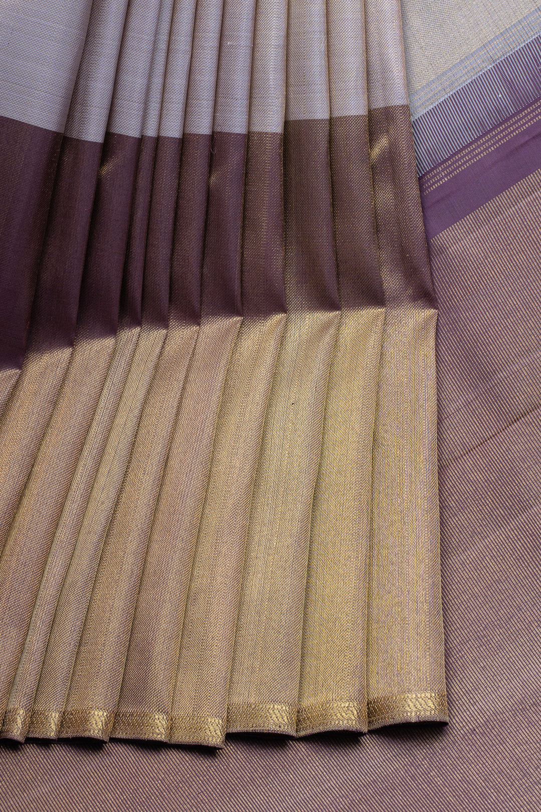 Khaki gold Mupagam pure  8 Kol pure kanchipuram silk saree