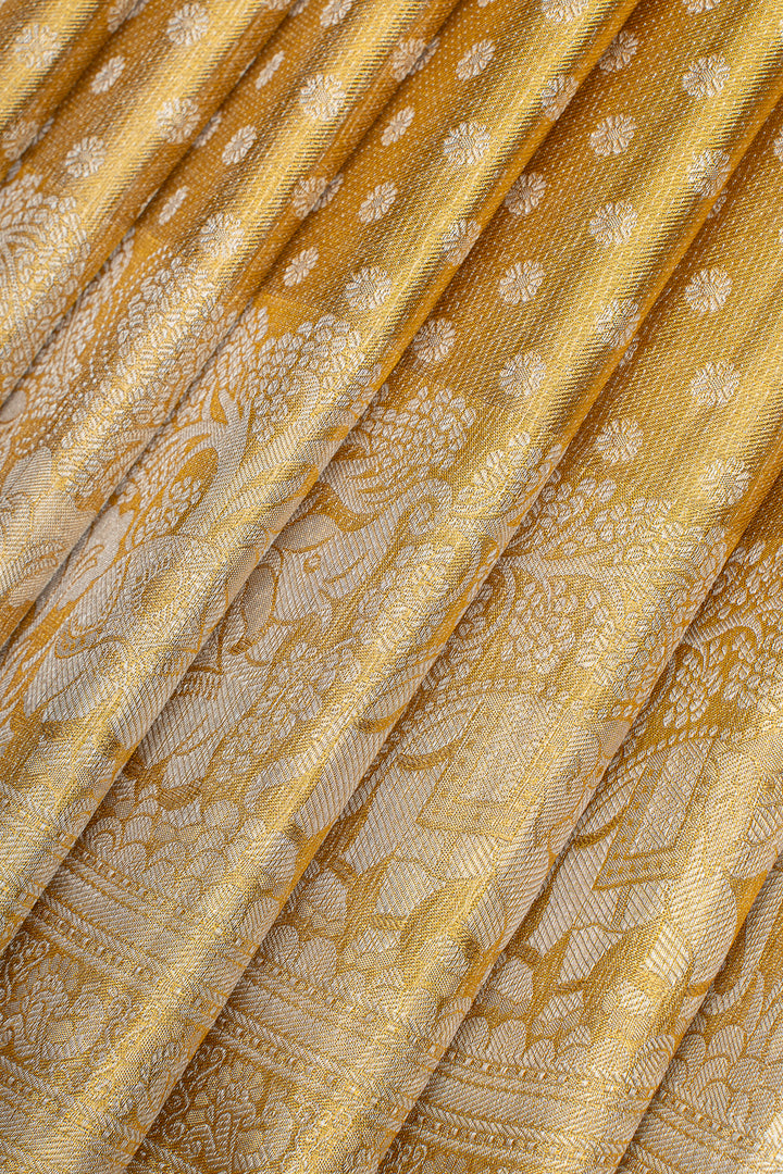 Gold tissue brocade pure kanchipuram silk saree