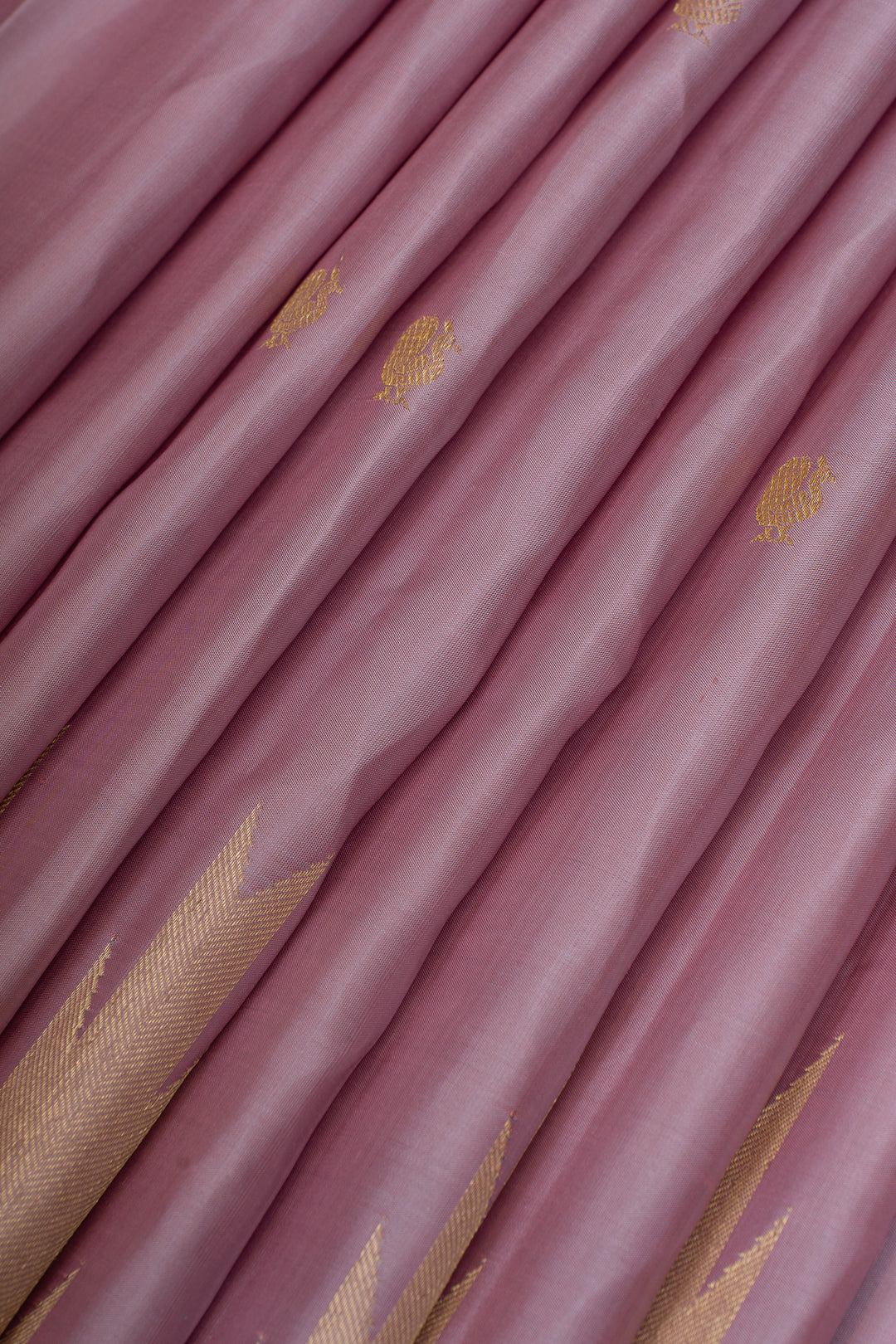 Mauve Purple temple border pure kanchipuram Silk saree