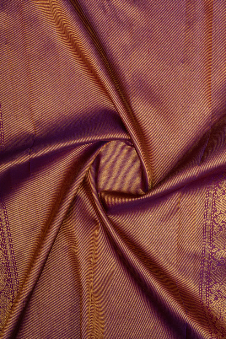 Pakshi Jaalam in Royal Purple  brocade pure kanchipuram silk saree
