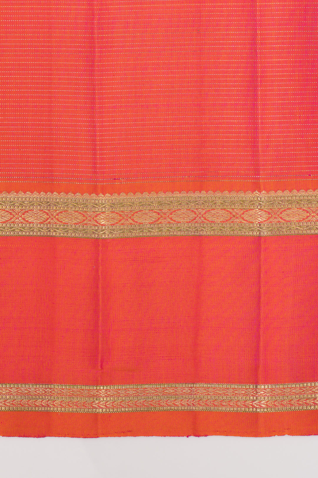 Pink and orange Vairaoosi pure kanchipuram silk saree