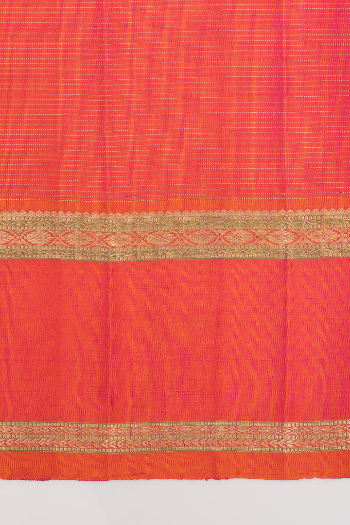 Pink and orange Vairaoosi pure kanchipuram silk saree