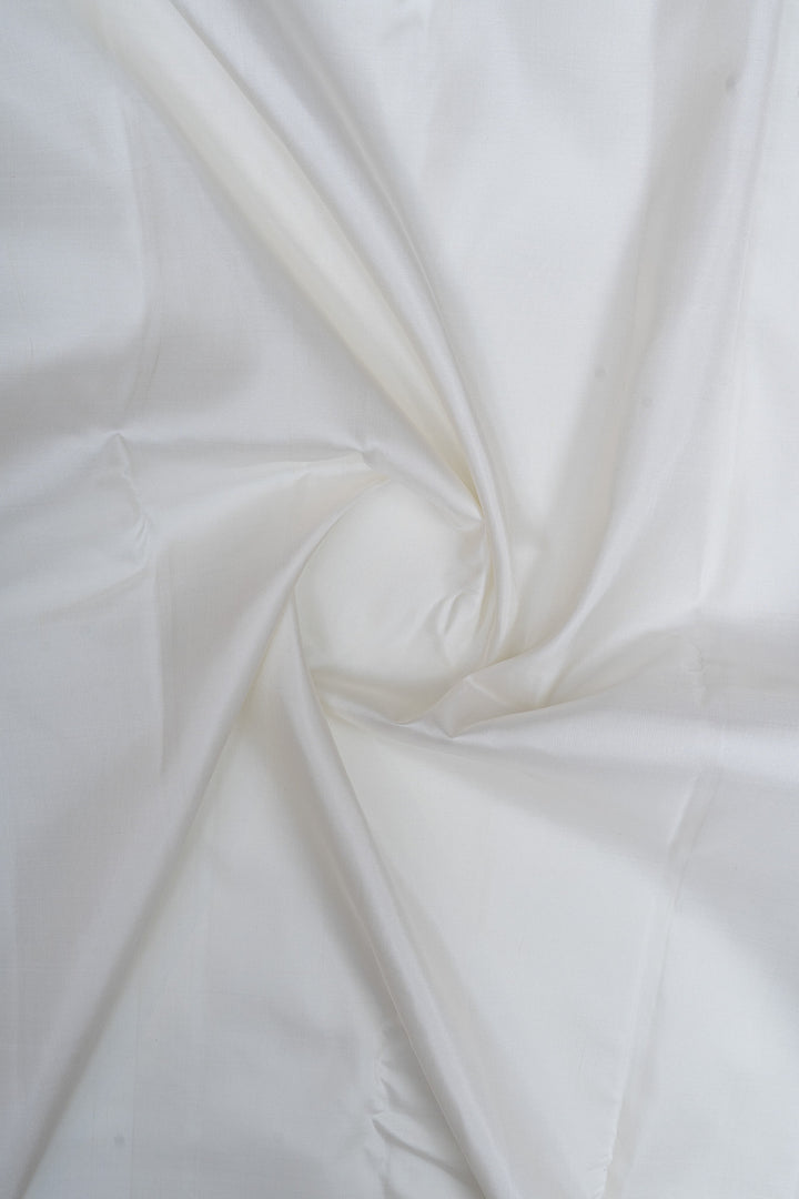 Pearl white 8 Kol temple border pure kanchipuram silk saree