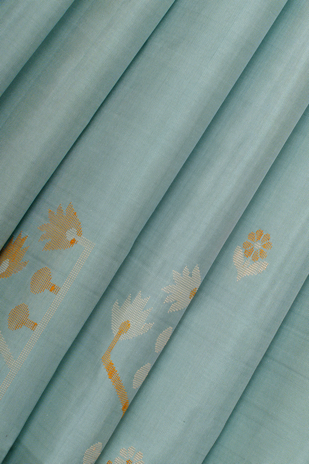 Pastel blue Jamdani  pure soft silk saree