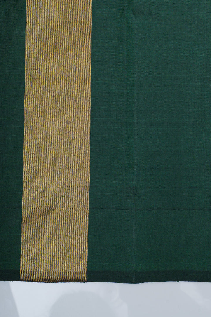 Pearl white 8 Kol temple border pure kanchipuram silk saree