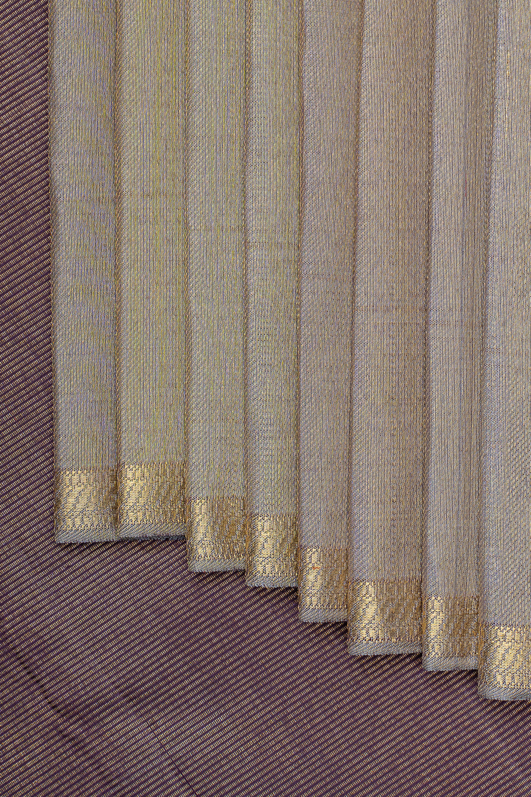 Khaki gold Mupagam pure  8 Kol pure kanchipuram silk saree