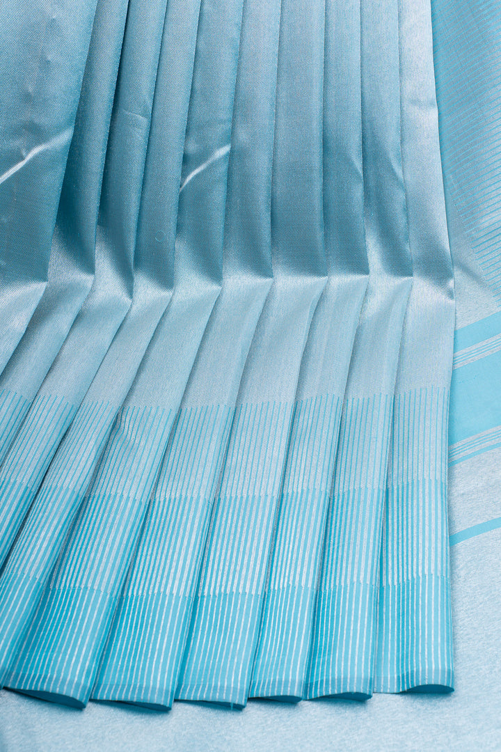 Pastel blue 8 Kol Pure Kanchipuram silk saree