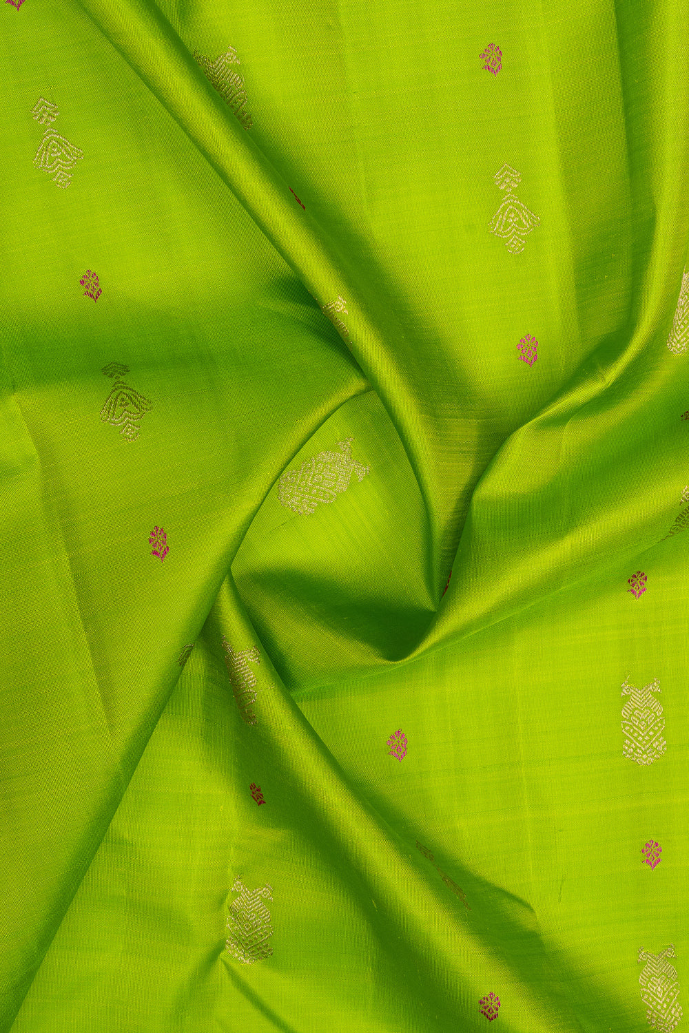 Parrot green and purple traditional pure kanchipuram silk saree
