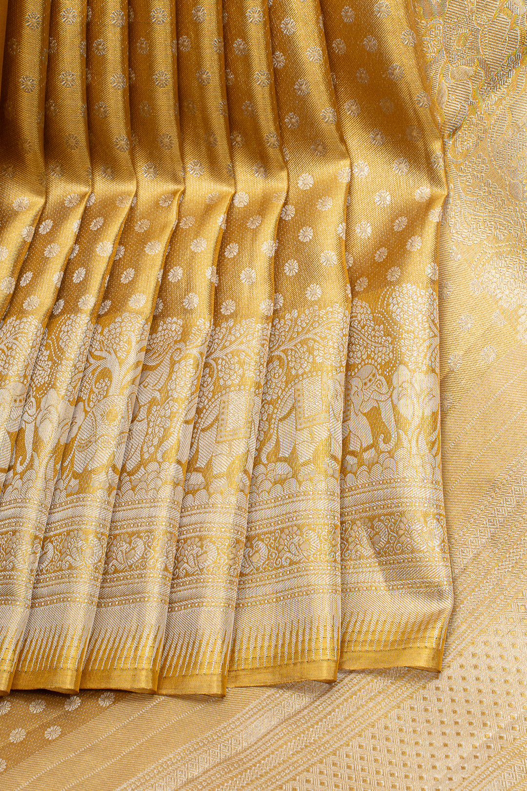 Gold tissue brocade pure kanchipuram silk saree