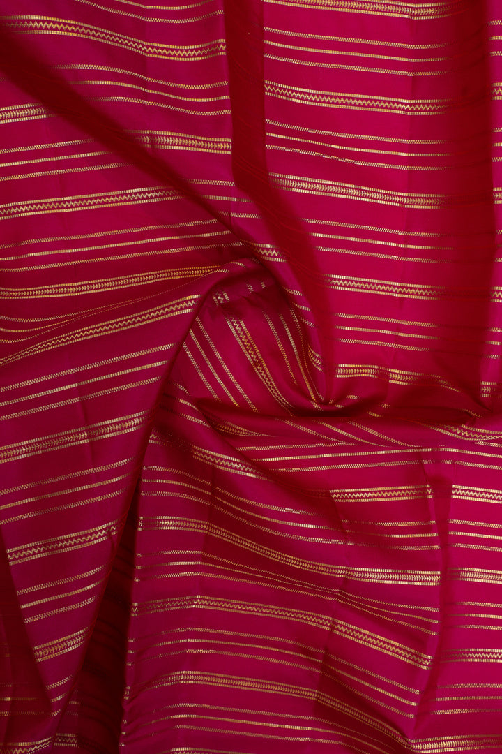 Rani pink and purple stripes pure kanchipuram silk saree