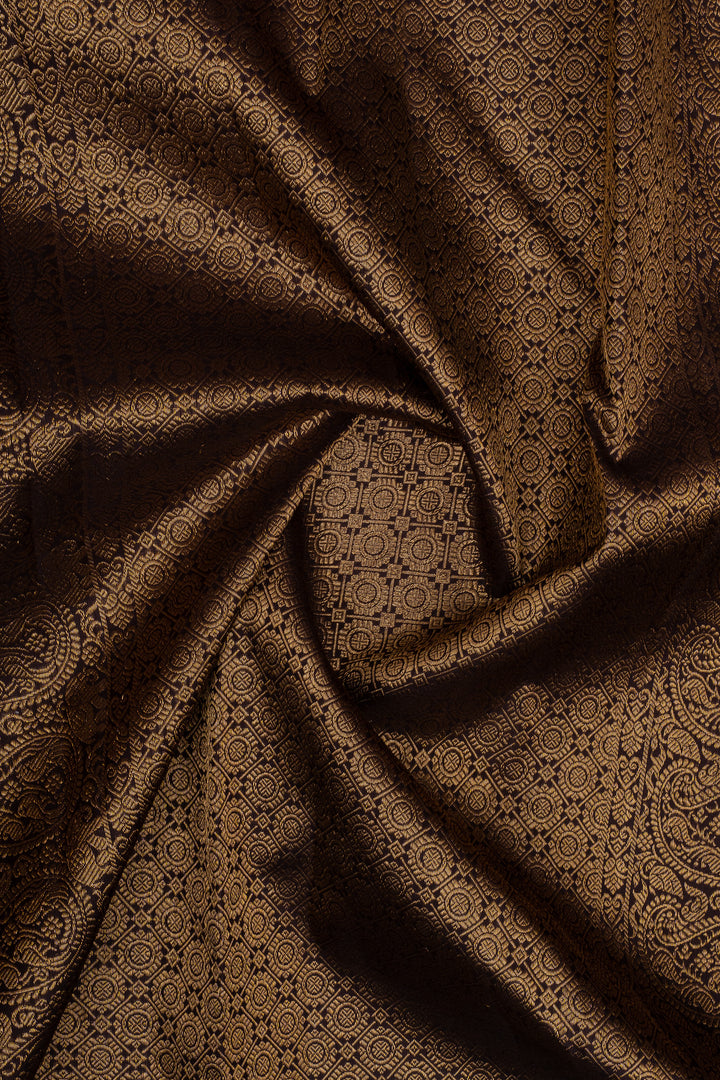 Purple and Brown traditional pure kanchipuram silk saree