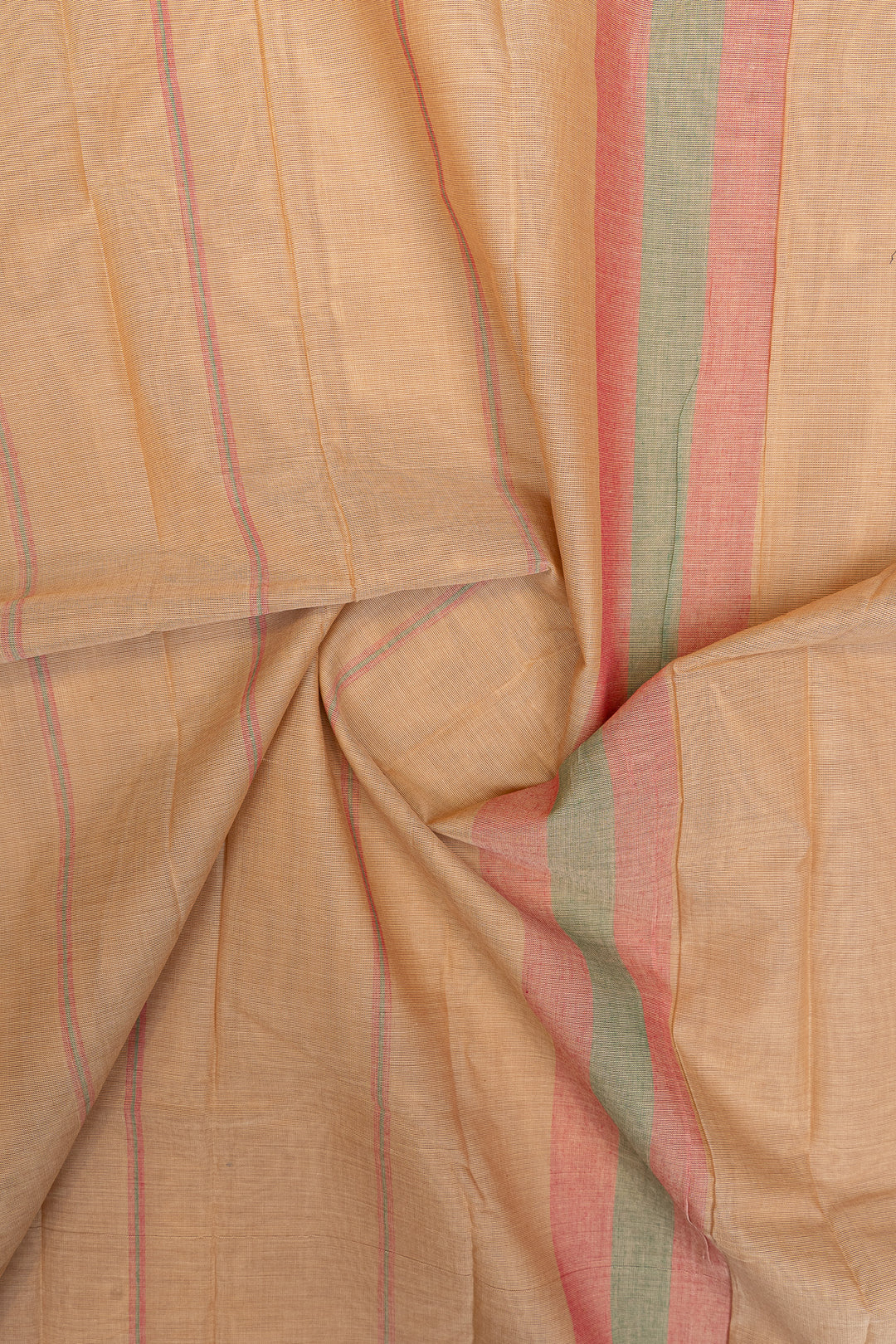 Sandal cream pure cotton silk saree