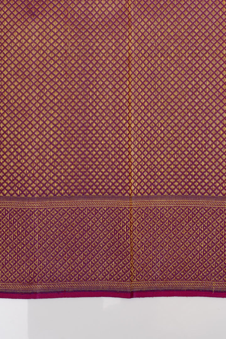 Pakshi Jaalam in Royal Purple  brocade pure kanchipuram silk saree