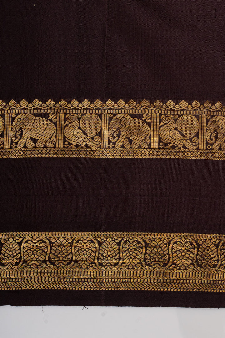 Purple and Brown traditional pure kanchipuram silk saree
