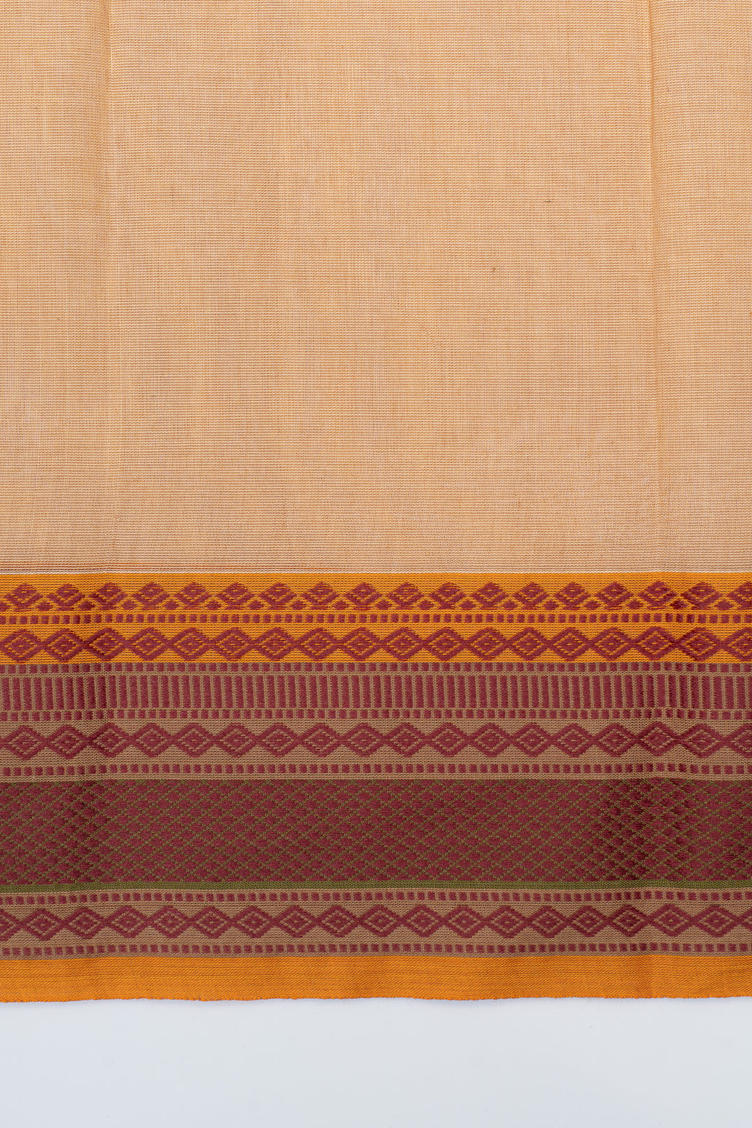 Sandal cream pure cotton silk saree