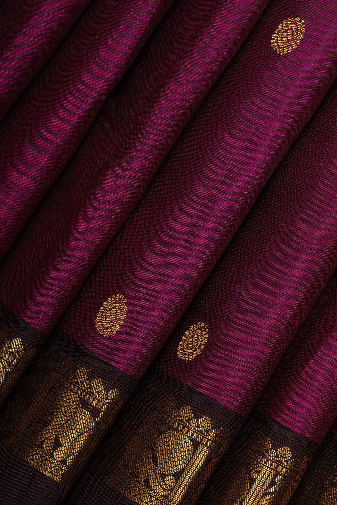 Purple and Brown traditional pure kanchipuram silk saree