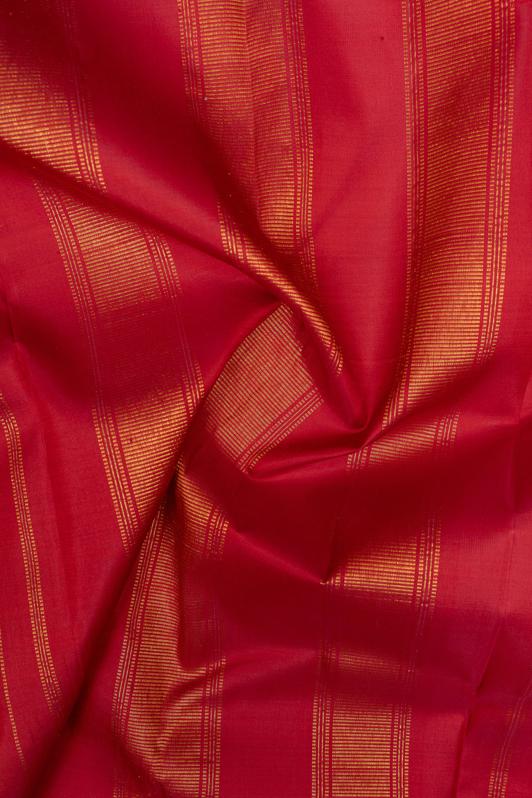 Rust orange stripes pure kanchipuram silk saree