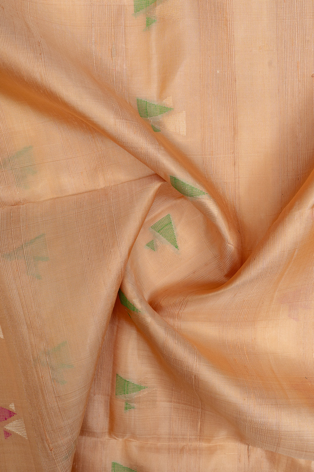 Cream and pink dupian pure soft silk saree
