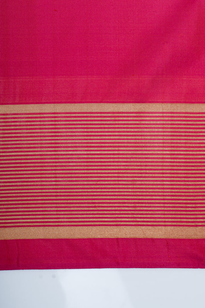 Black and pink Jamdani pure soft silk saree