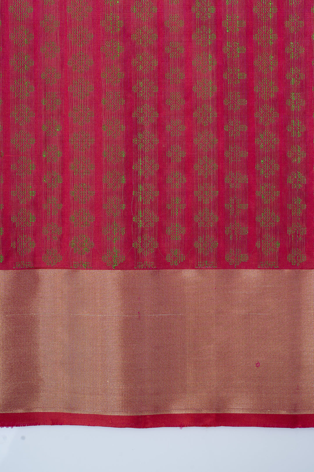 Cream and pink dupian pure soft silk saree