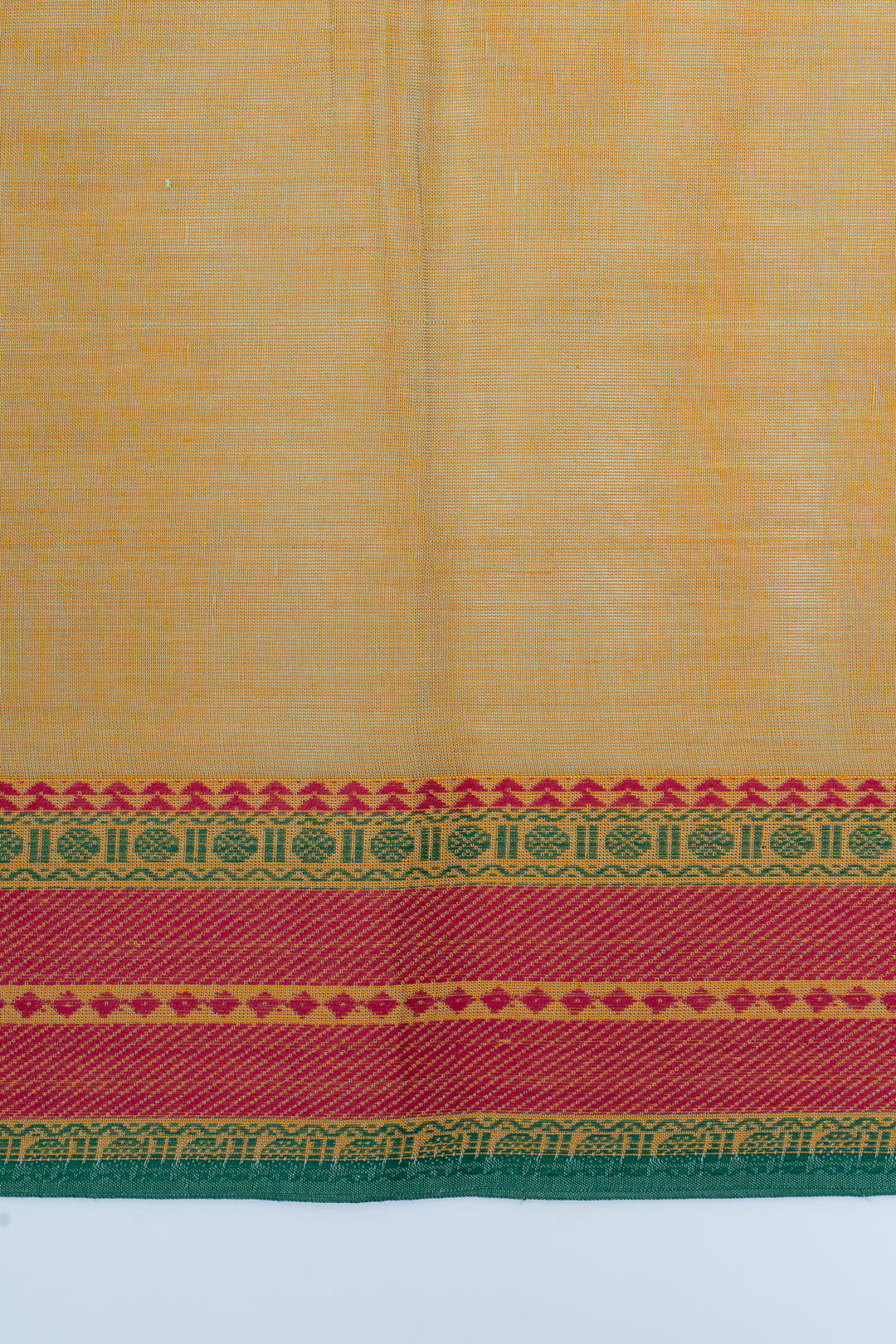 Pastel yellow pure cotton silk saree