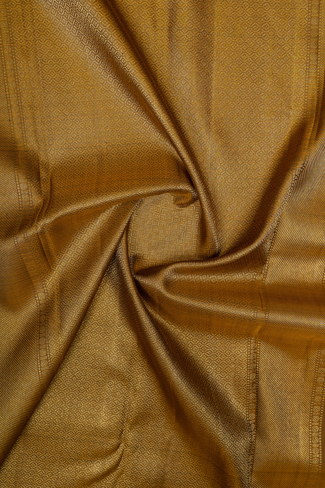 Grey and gold brocade pure Kanchipuram  silk saree