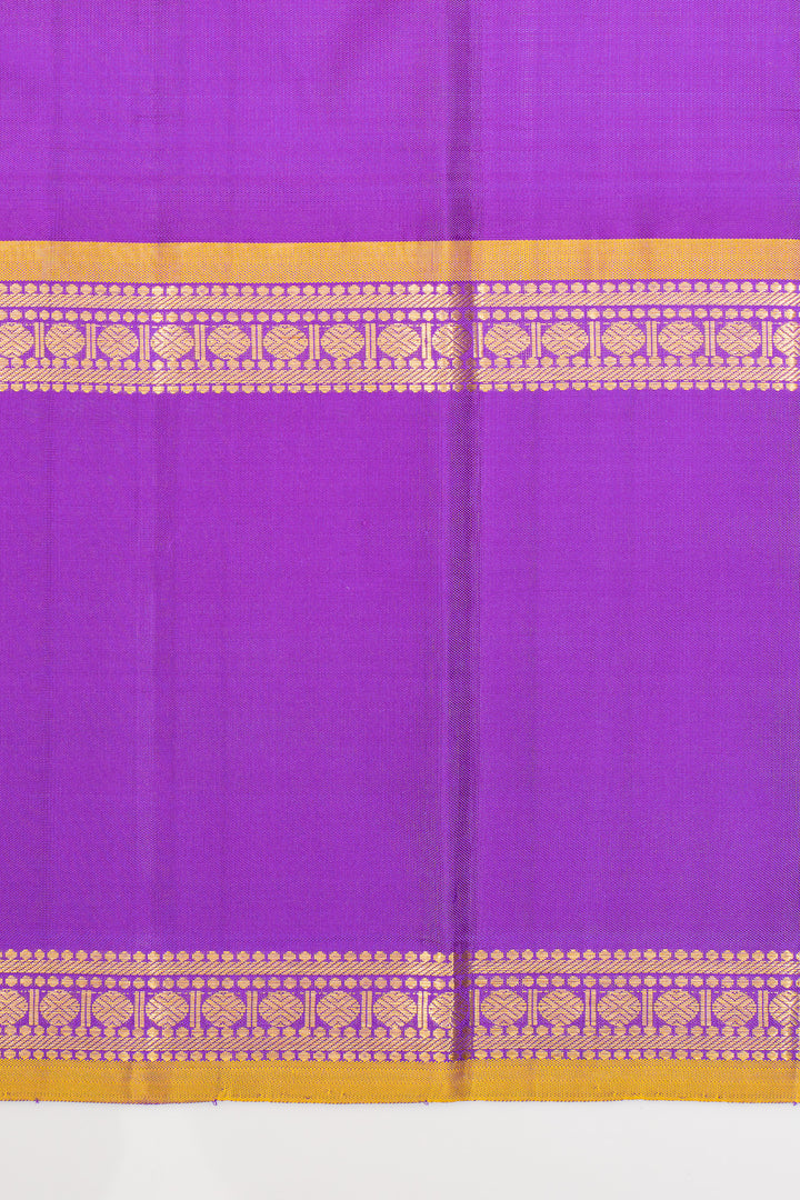 Apricot peach veldhari plus butta  pure kanchipuram silk saree
