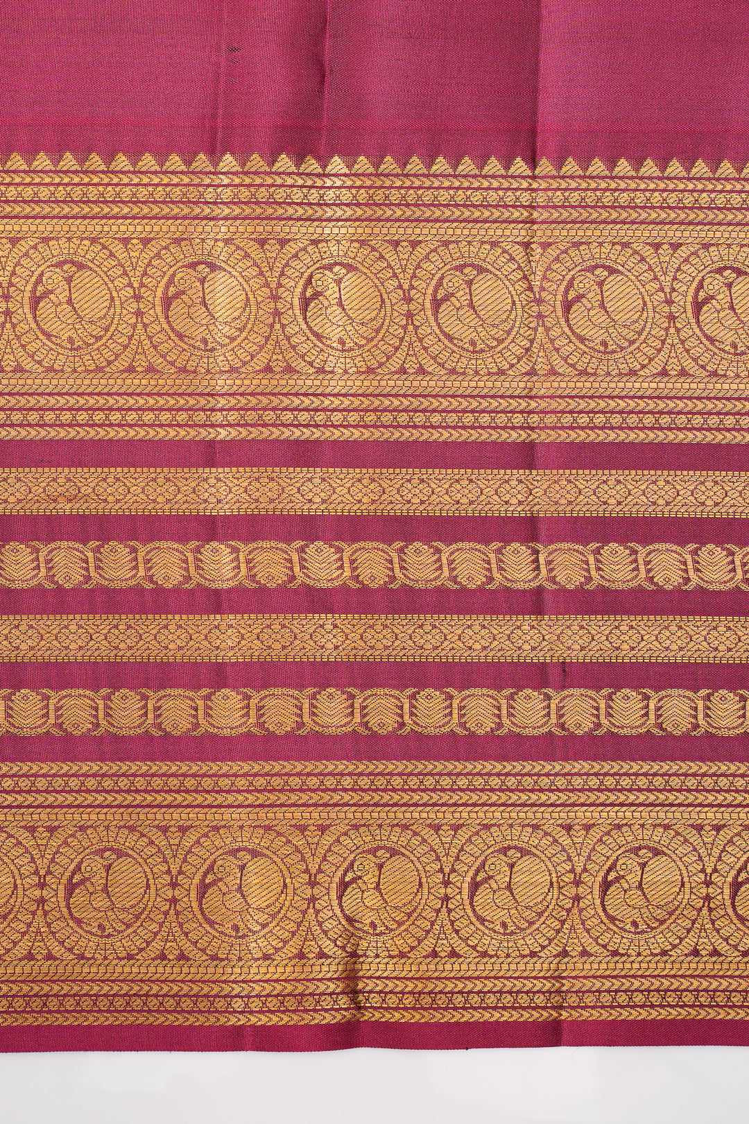 Royal purple stripes pure kanchipuram silk saree