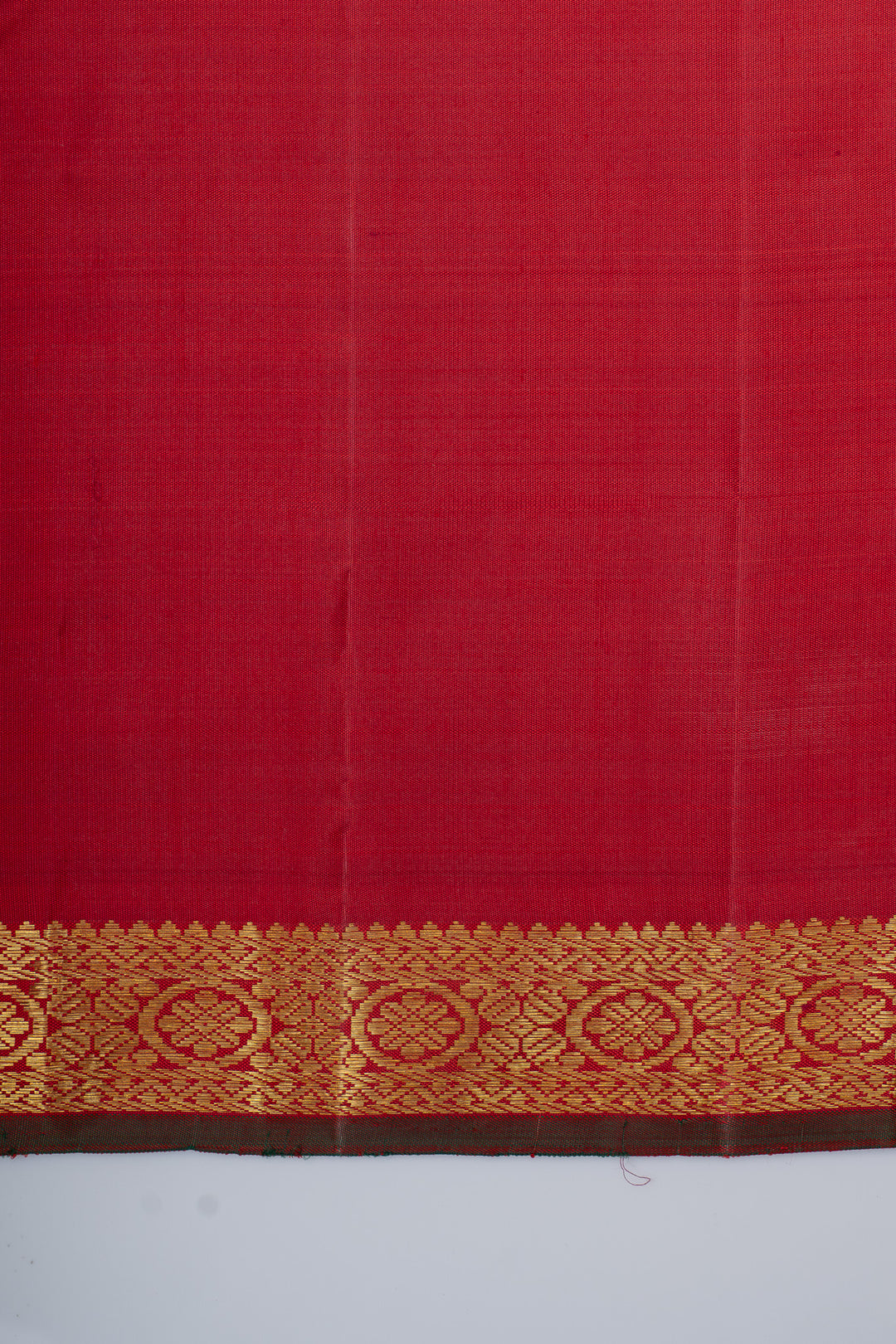 Rust orange stripes pure kanchipuram silk saree